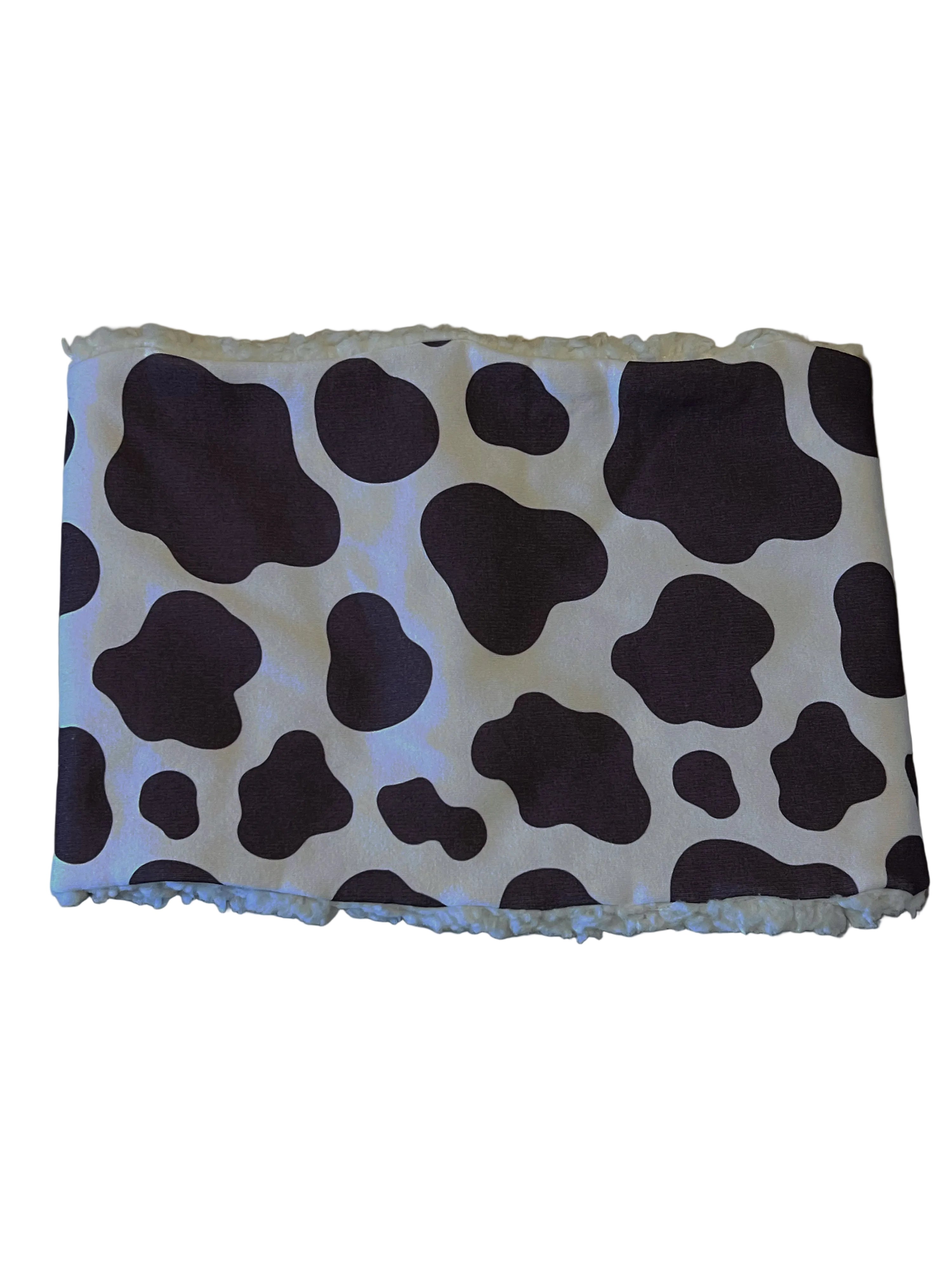 Handmade cow print neck warmer