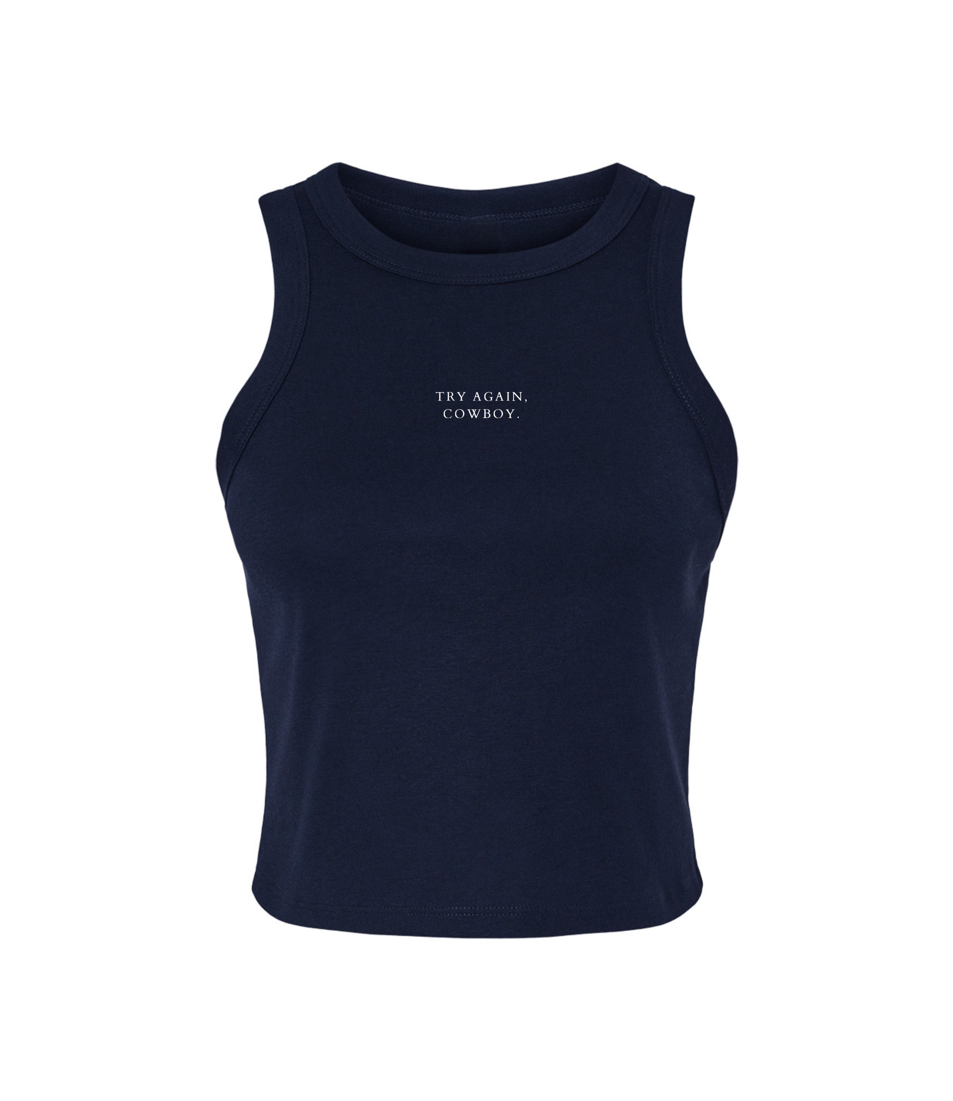 Try again cowboy - navy racer back vest