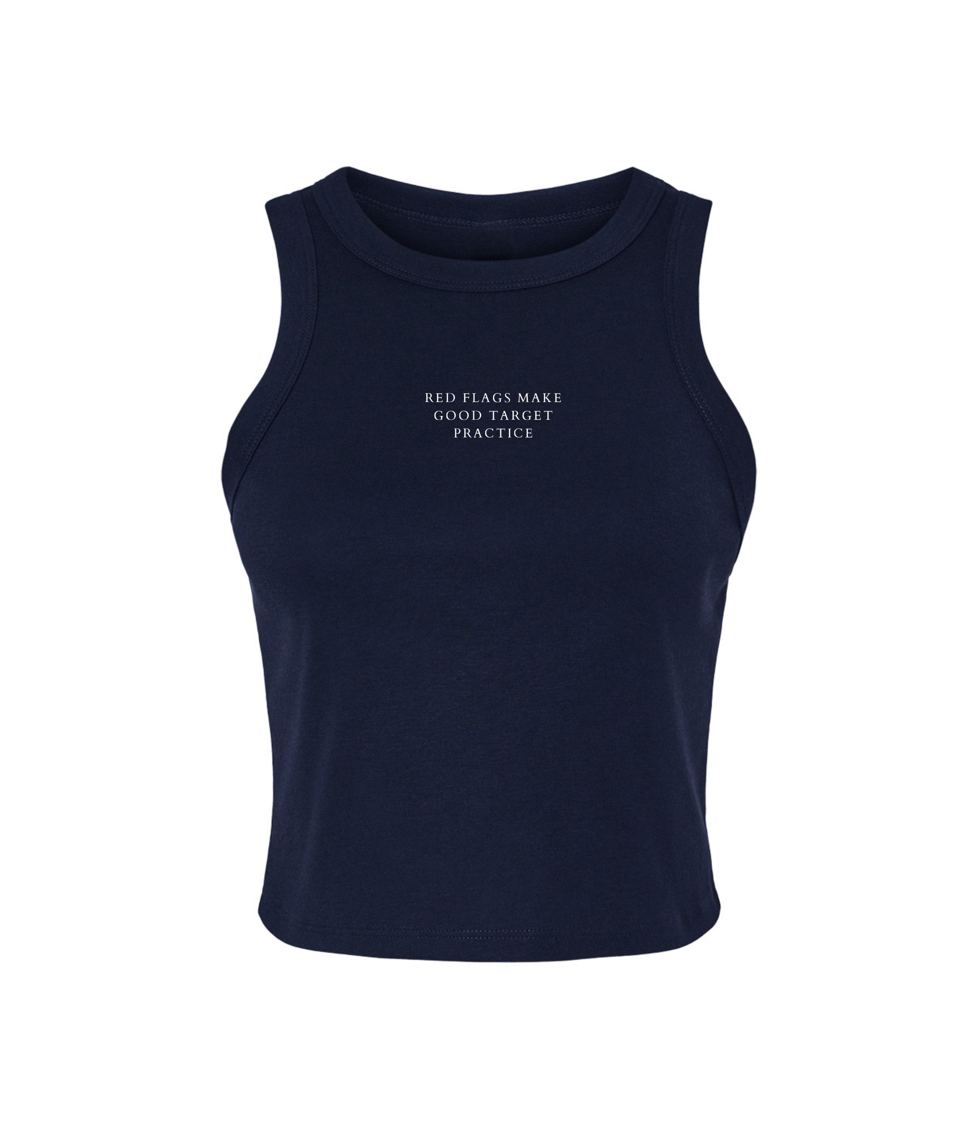Red flags make good target practice - navy racer back vest