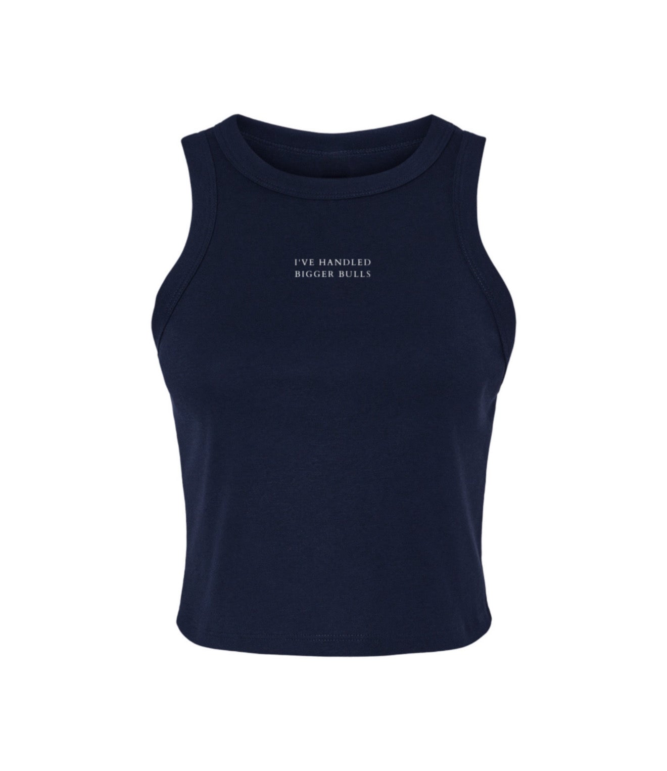 I’ve handled bigger bulls - navy racer back vest
