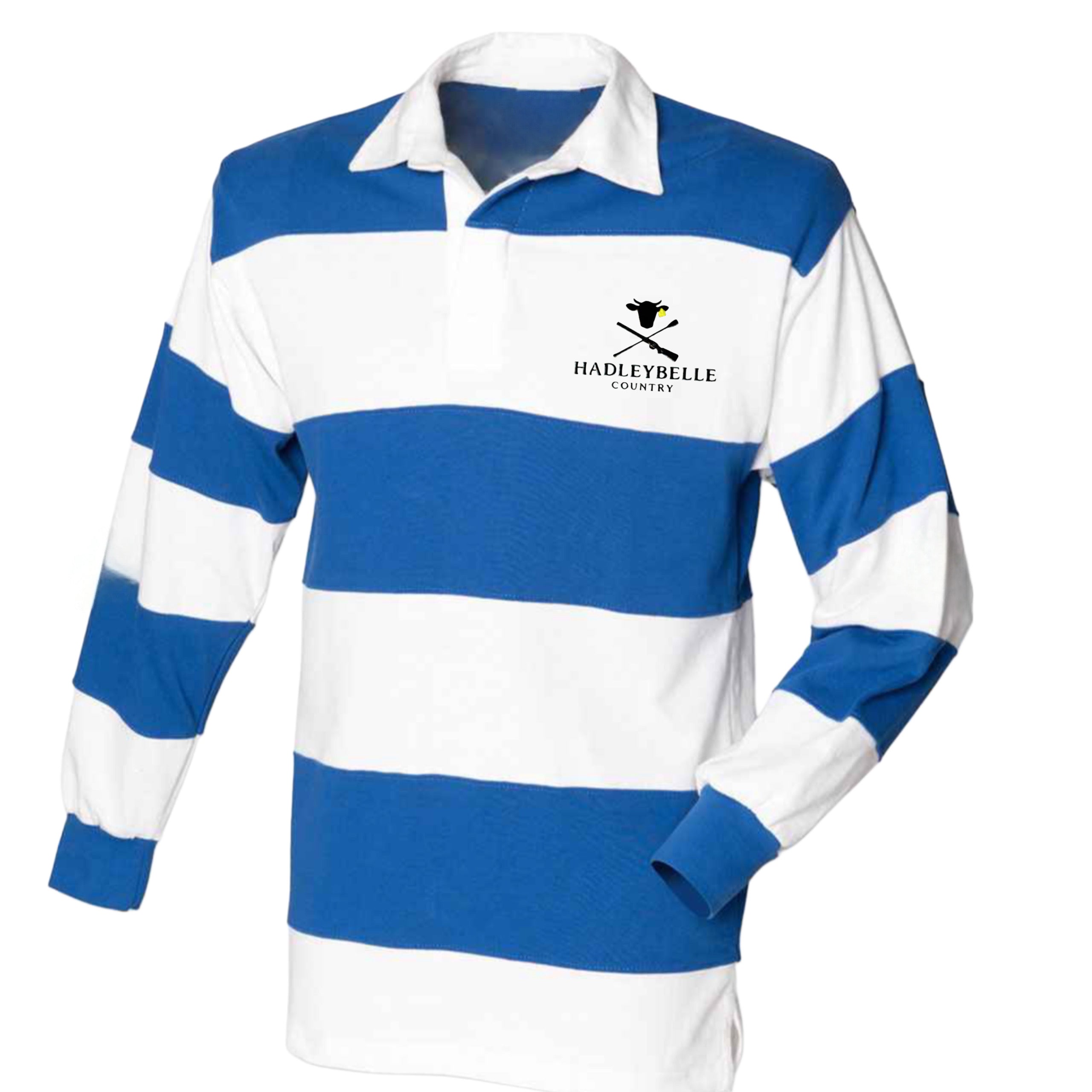 Striped blue & white rugby shirt