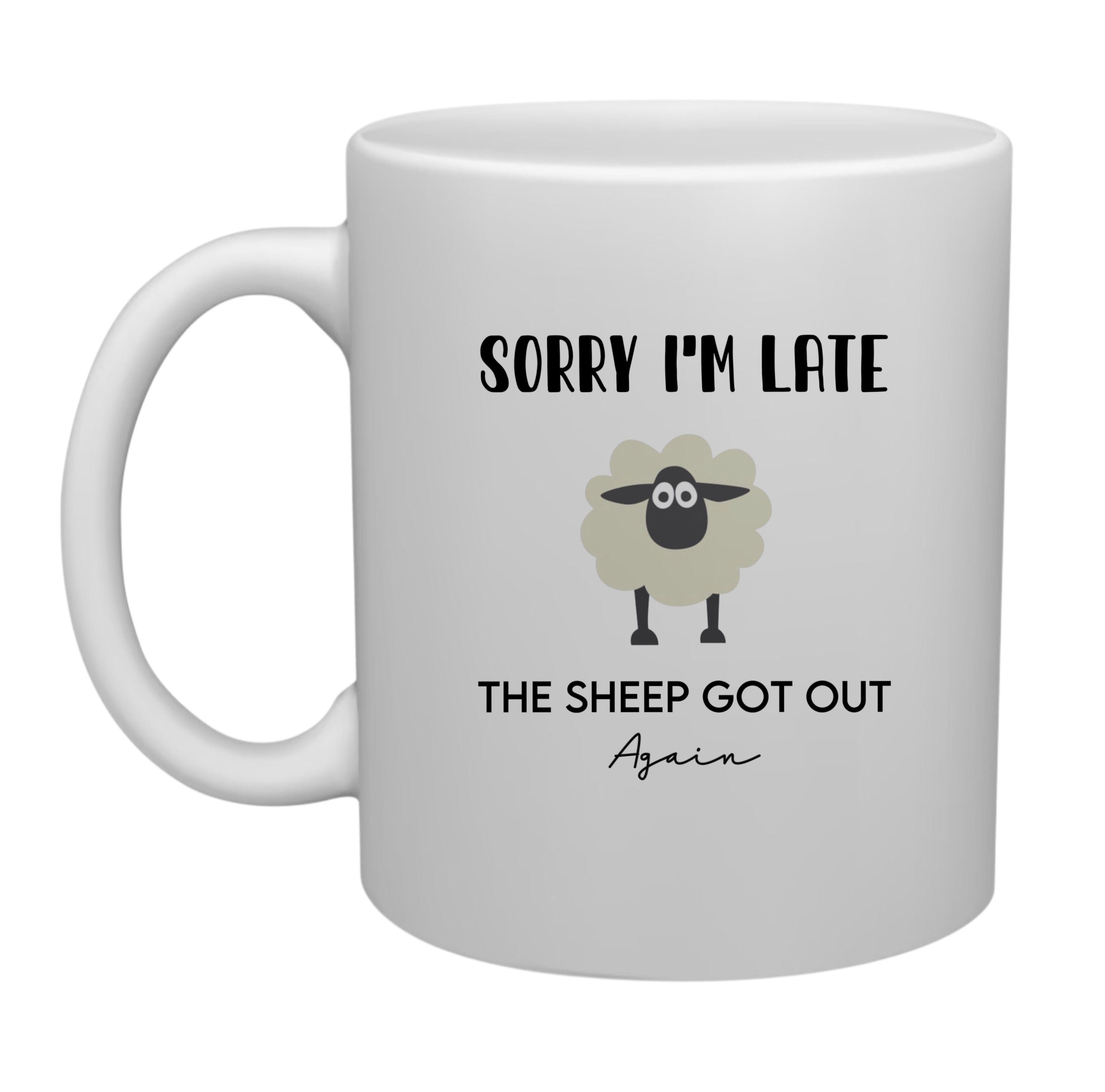 Sorry I’m late sheep mug