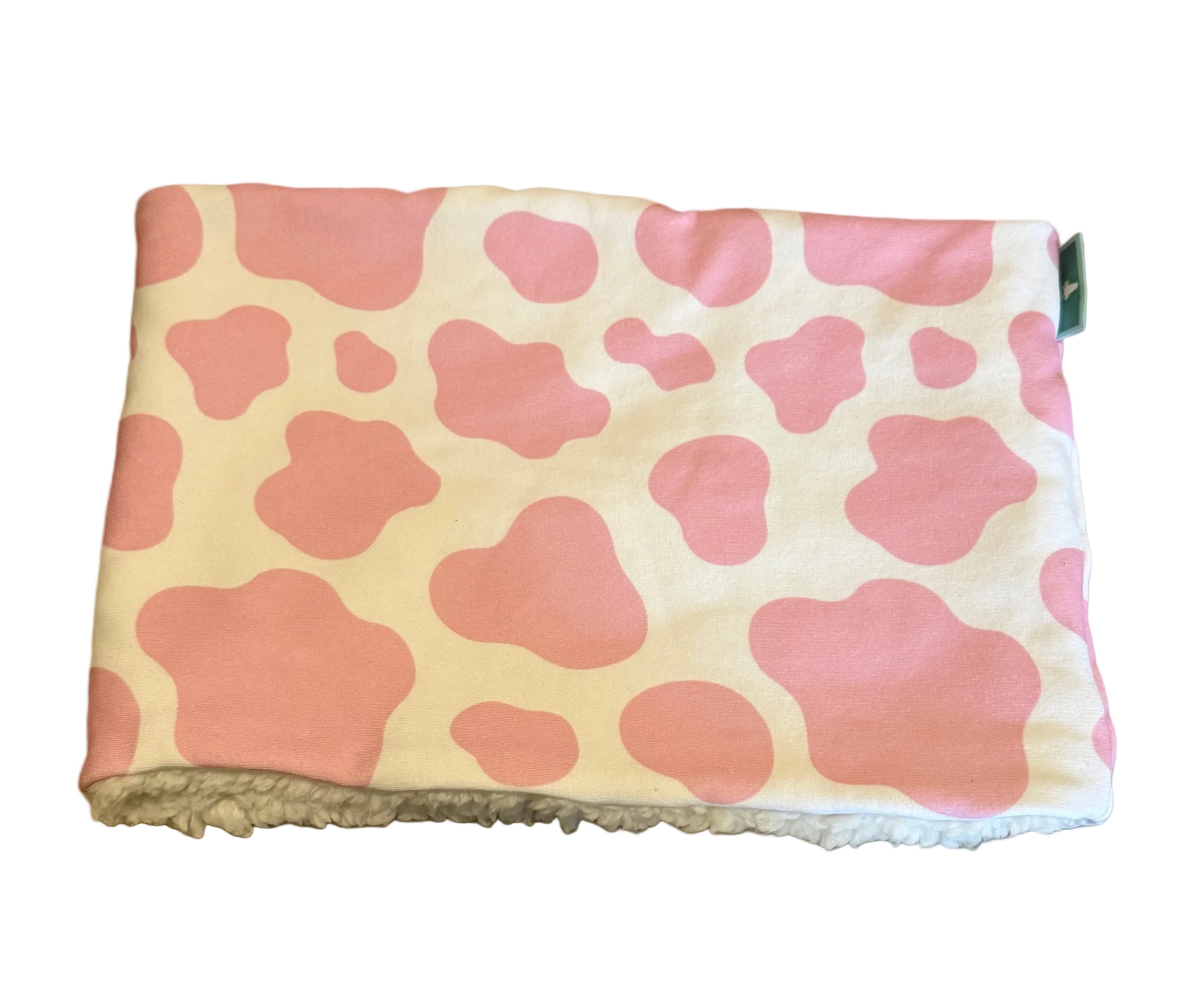 Handmade pink cow print neck warmer